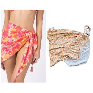 L* Space beach mini sarong light red and Orange wrap NEW